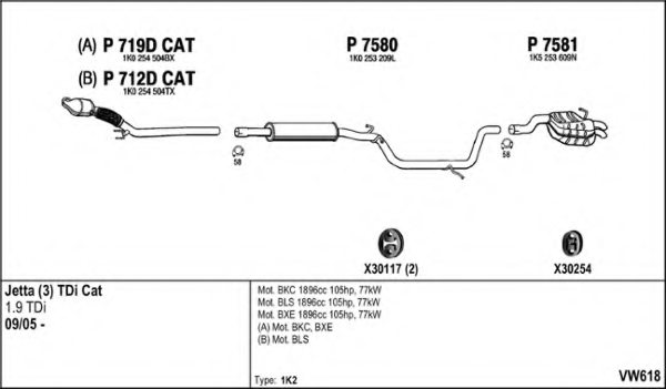 FENNO VW618 Exhaust System